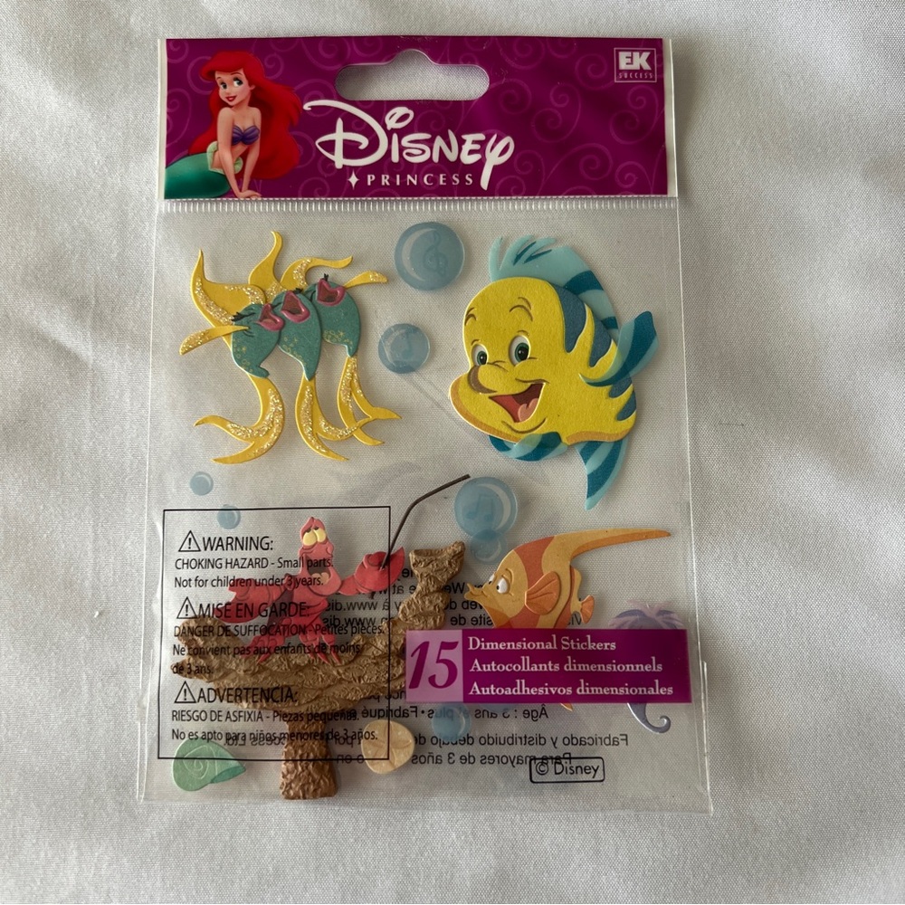 NWT EK Success Jolee’s Disney Little Mermaid Fish Character Dimensional Stickers